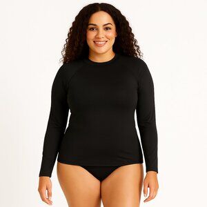 Daci Women’s Medium Black Rash Guard Top  Long Sleeve, Built-In Padded Cups, NWT